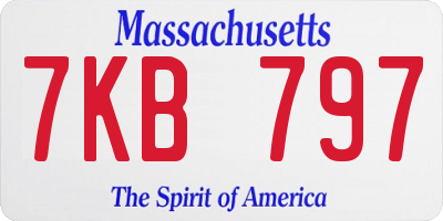 MA license plate 7KB797