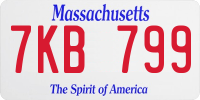 MA license plate 7KB799