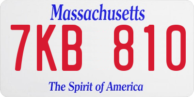 MA license plate 7KB810