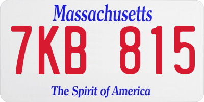 MA license plate 7KB815