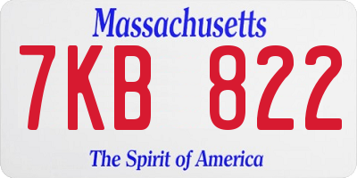 MA license plate 7KB822
