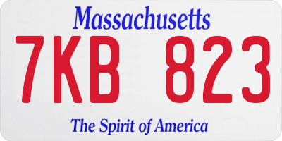 MA license plate 7KB823