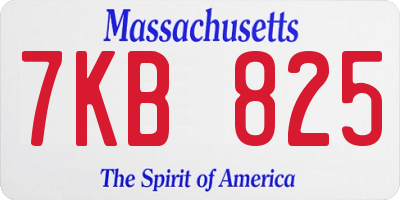 MA license plate 7KB825