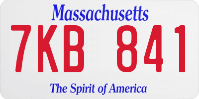 MA license plate 7KB841