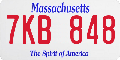 MA license plate 7KB848