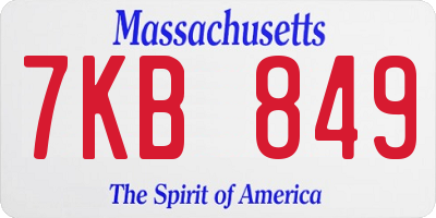 MA license plate 7KB849