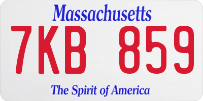 MA license plate 7KB859