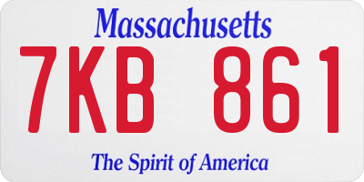 MA license plate 7KB861