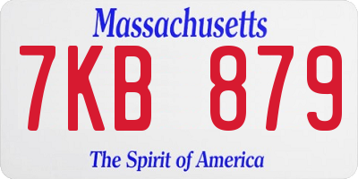 MA license plate 7KB879
