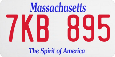 MA license plate 7KB895