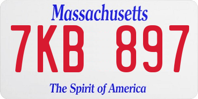 MA license plate 7KB897