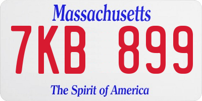 MA license plate 7KB899
