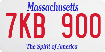MA license plate 7KB900