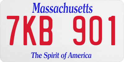 MA license plate 7KB901