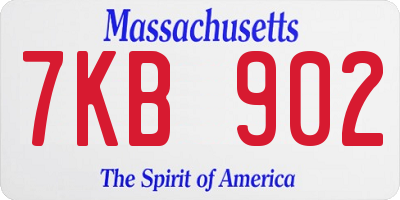 MA license plate 7KB902