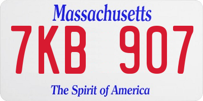 MA license plate 7KB907