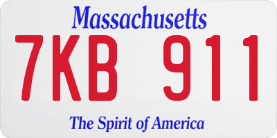 MA license plate 7KB911
