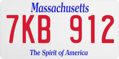 MA license plate 7KB912