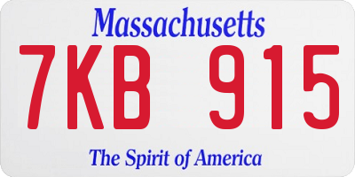 MA license plate 7KB915