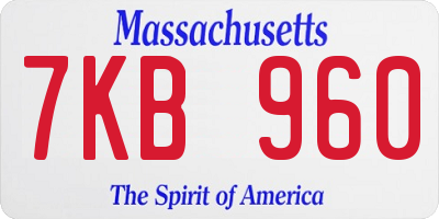 MA license plate 7KB960