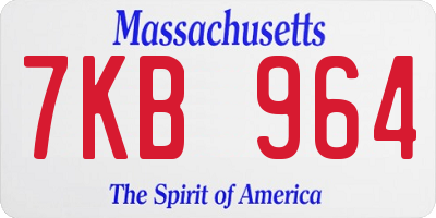 MA license plate 7KB964