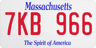 MA license plate 7KB966