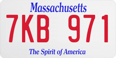 MA license plate 7KB971