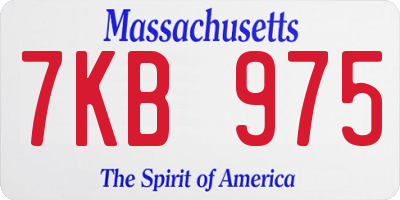 MA license plate 7KB975