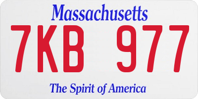 MA license plate 7KB977