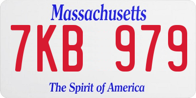 MA license plate 7KB979