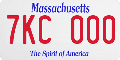 MA license plate 7KC000