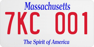 MA license plate 7KC001