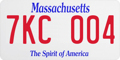 MA license plate 7KC004