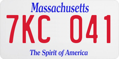 MA license plate 7KC041