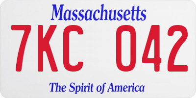 MA license plate 7KC042