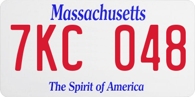 MA license plate 7KC048