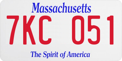 MA license plate 7KC051