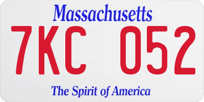 MA license plate 7KC052
