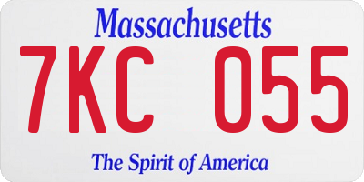MA license plate 7KC055