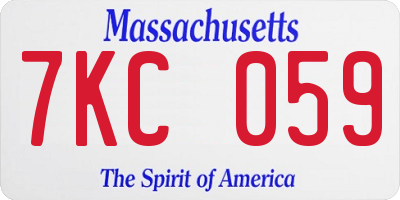 MA license plate 7KC059