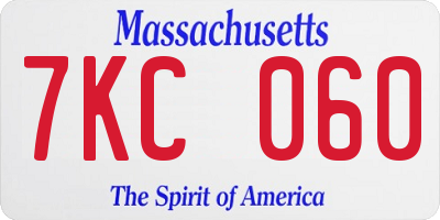MA license plate 7KC060