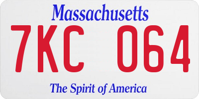 MA license plate 7KC064