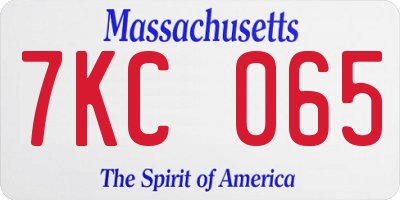 MA license plate 7KC065
