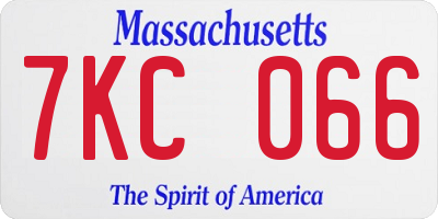 MA license plate 7KC066