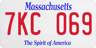 MA license plate 7KC069