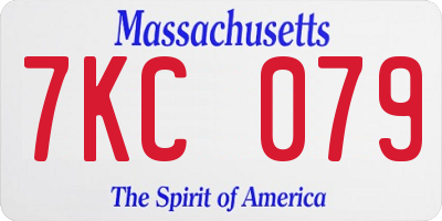 MA license plate 7KC079