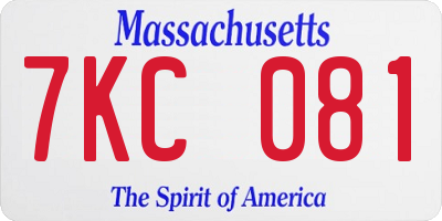 MA license plate 7KC081