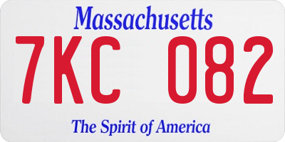 MA license plate 7KC082