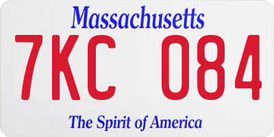MA license plate 7KC084