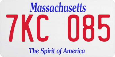 MA license plate 7KC085